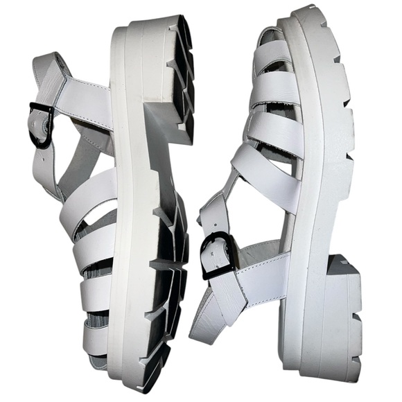 Free People Delaney Sandal In White Sz 7 - Picture 11 of 12